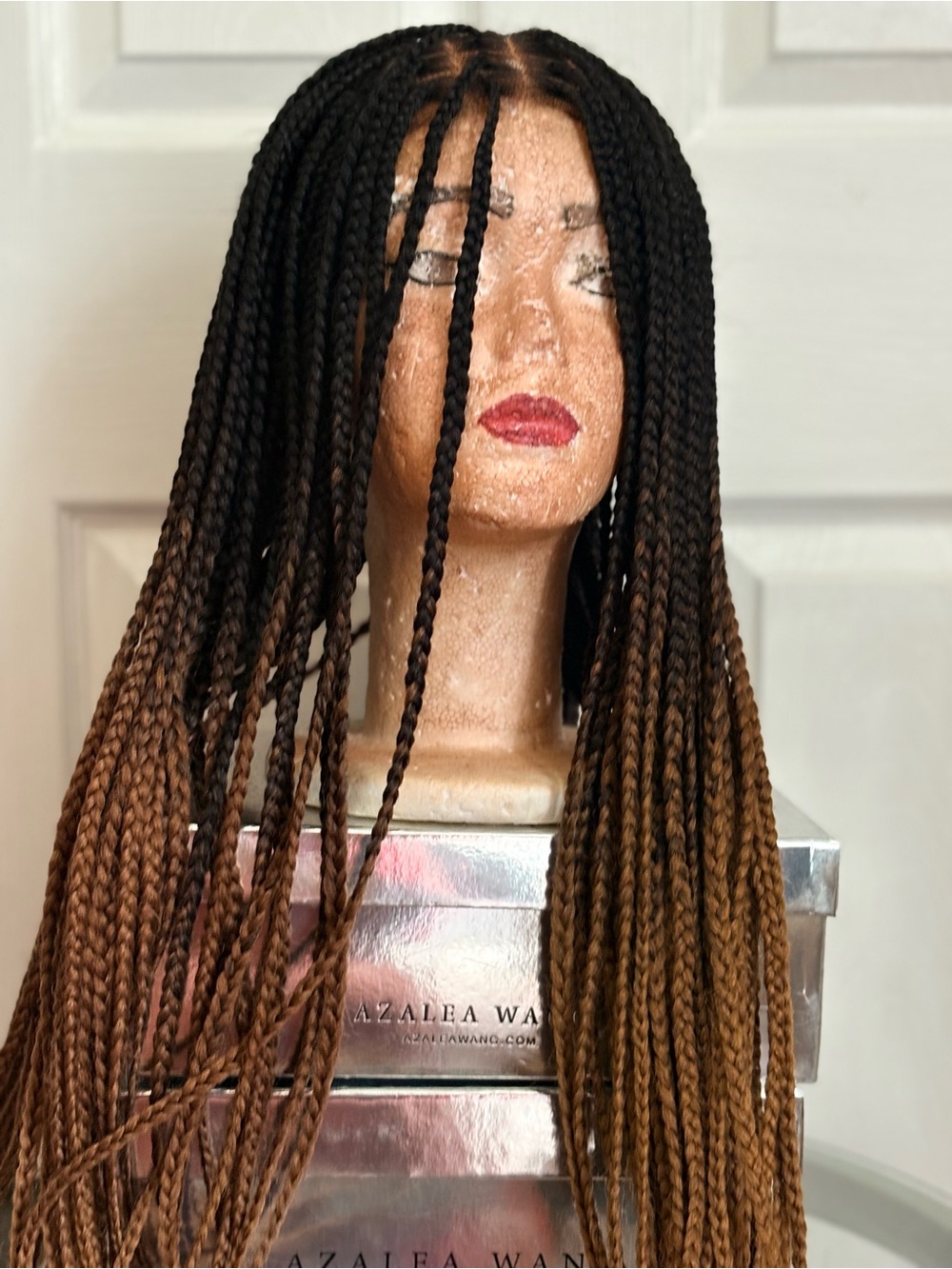 Black to Brown Ombre Box Braids Wig - Women Hair